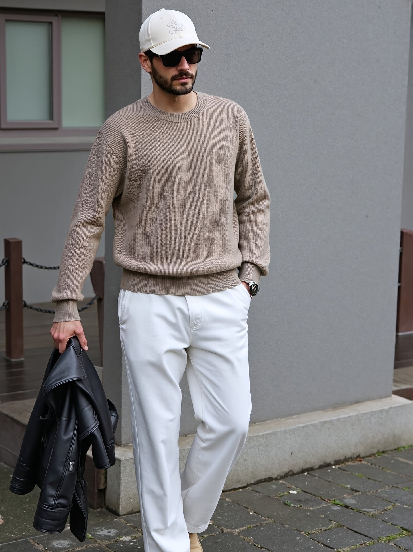 Pullover In Maglia Premium A Colore Pieno