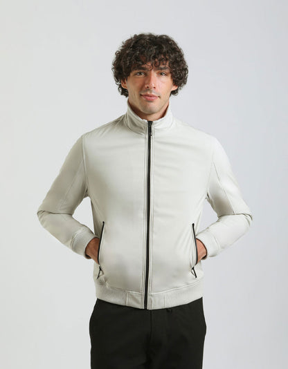 Bomber imbottito con collo lupetto