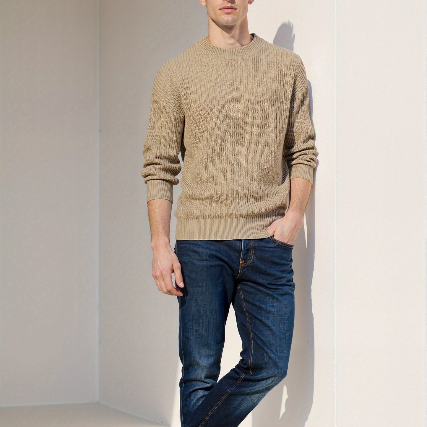 Pullover In Maglia Premium A Colore Pieno