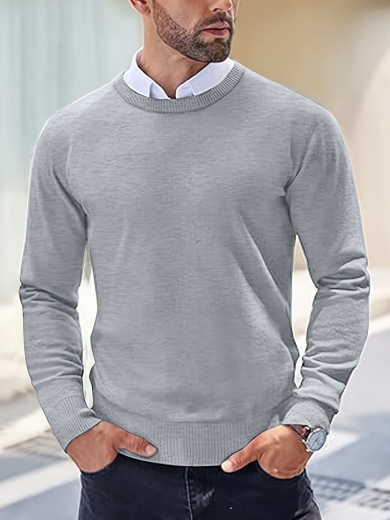 Pullover Casual Girocollo in Maglia Calda