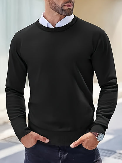 Pullover Casual Girocollo in Maglia Calda