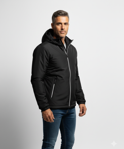 Giacca Calda Con Cappuccio E Fodera In Pile