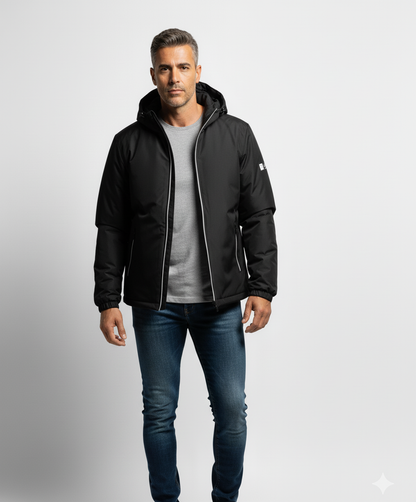 Giacca Calda Con Cappuccio E Fodera In Pile