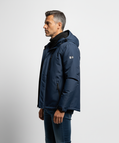 Giacca Calda Con Cappuccio E Fodera In Pile